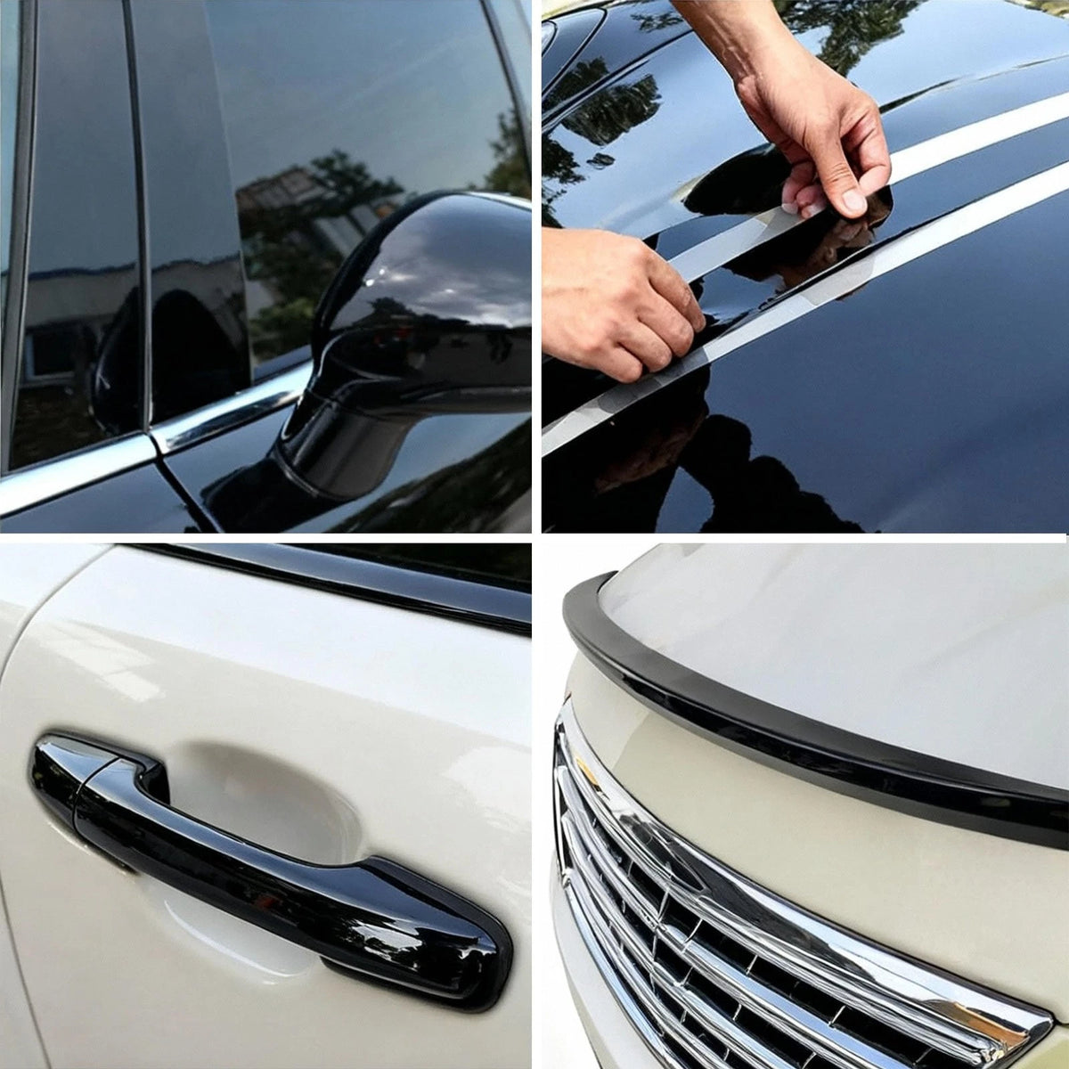 Gloss Black Vinyl Wrap Chrome Delete Trim 2 Inch x 30ft