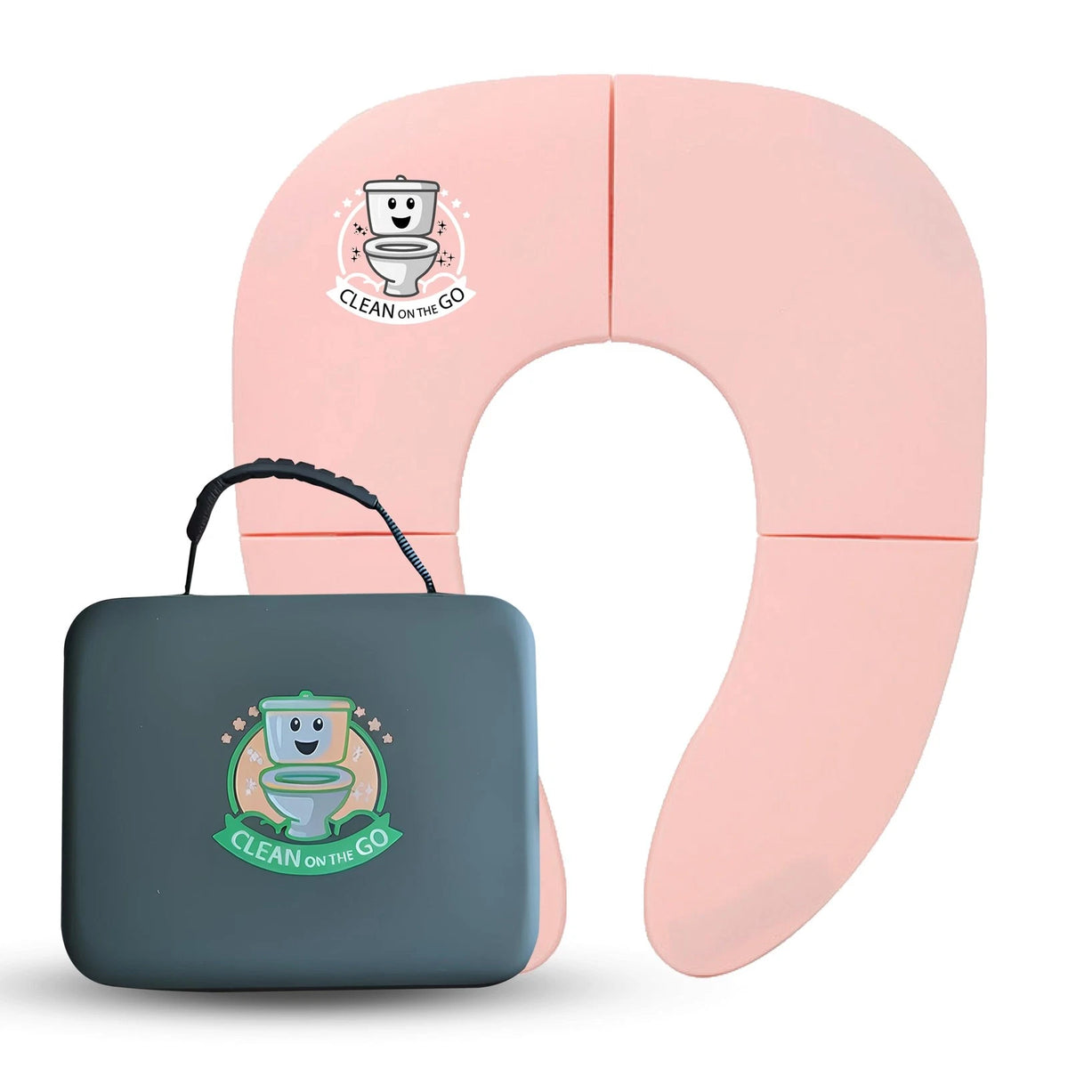 Travel Potty Seat for Toddler Toilet Training (Portable, Pink)