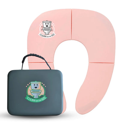 Travel Potty Seat for Toddler Toilet Training (Portable, Pink)