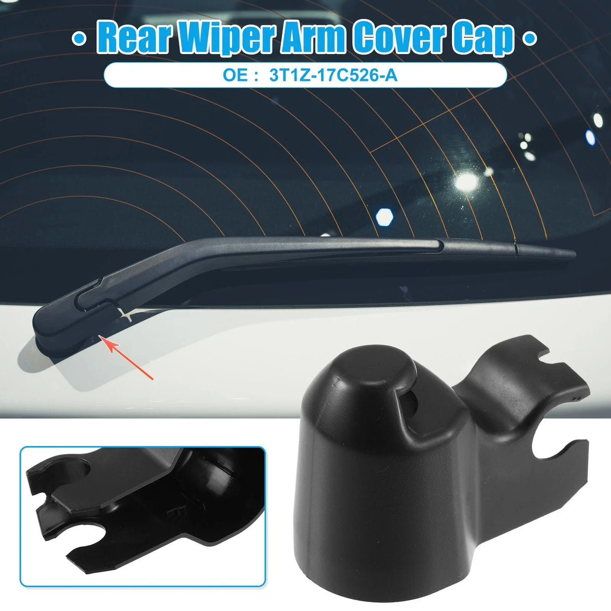 Rear Windshield Wiper Arm Nut Cover Cap for Ford Transit Connect (2010–2013)
