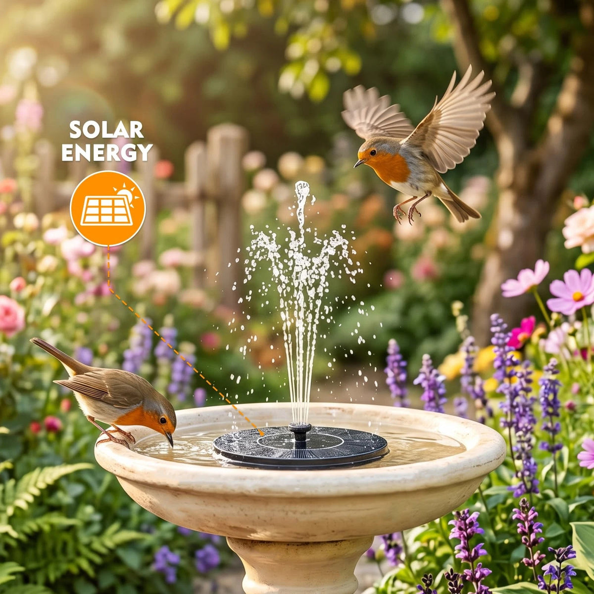1.4W Solar Bird Bath Fountain for Outdoor Use