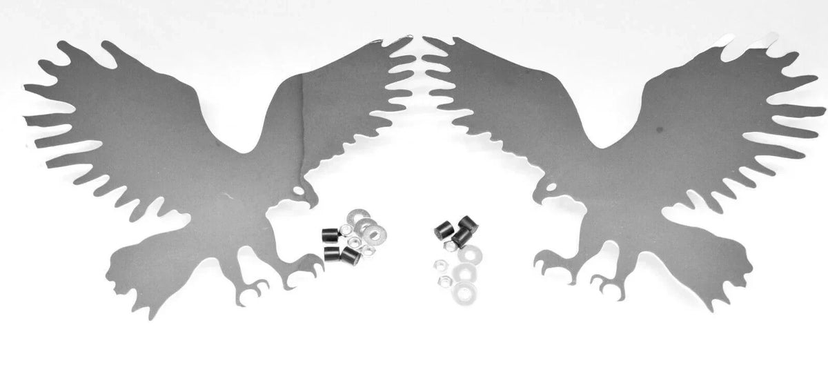 Pair of GG Cutout Eagle Small Stud Mount Chrome Plated 6" X 4.5" (94035-94036)