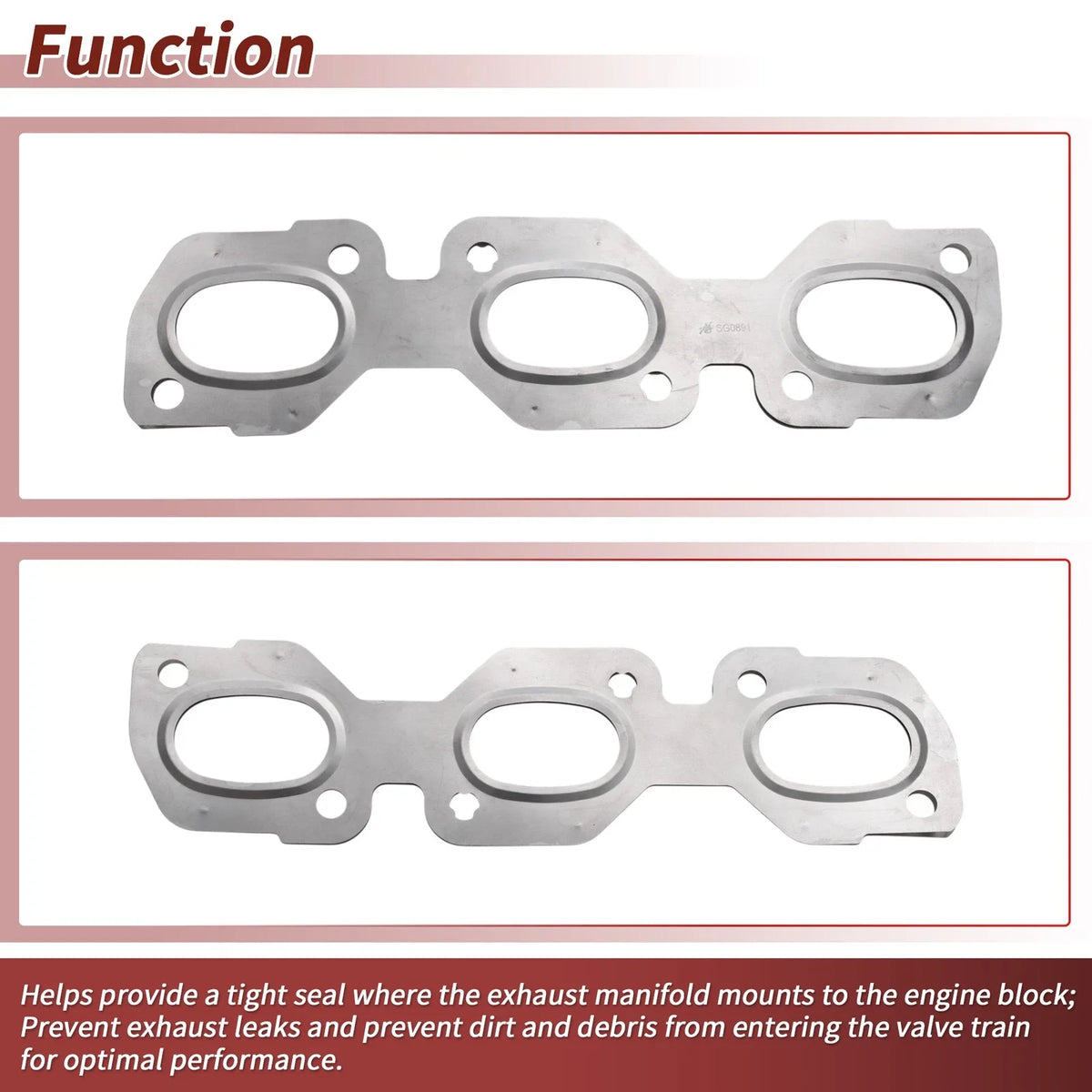 2X Exhaust Manifold Header Gasket for Ford Fusion (2006–2012) No.XW4E9448AC