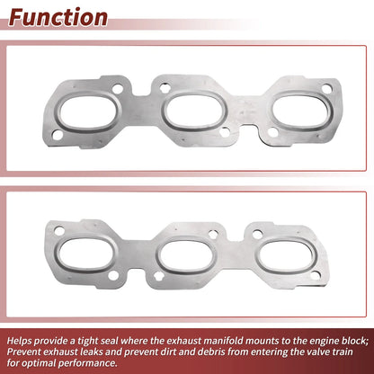 2X Exhaust Manifold Header Gasket for Ford Fusion (2006–2012) No.XW4E9448AC