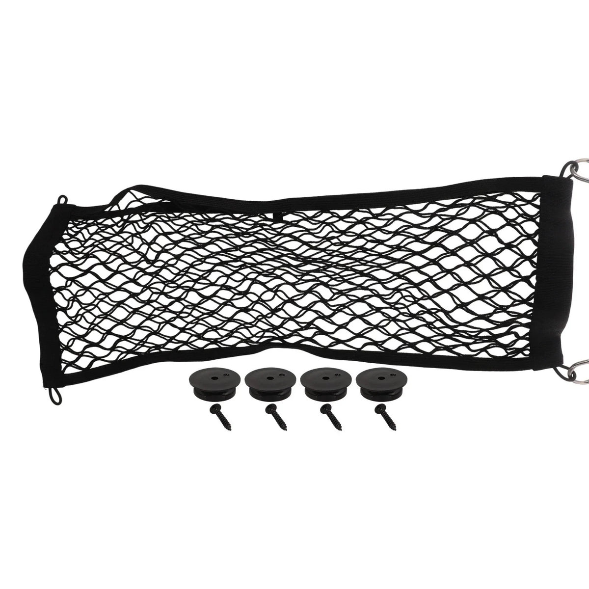 Set of 2 Pocket Storage Nets for RV (25x60cm) - Black with Screws