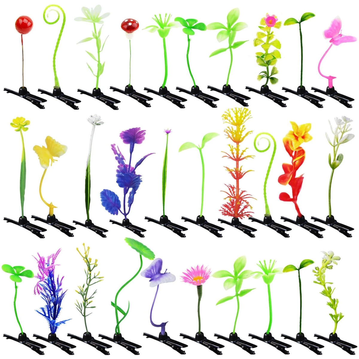 30 Pcs Bean Sprout Hair Clips for Flower Style-1