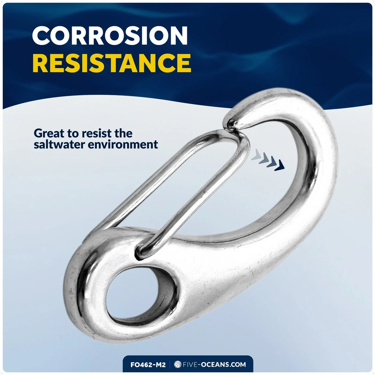 2-Pack 2 3/4" Snap Hook, 316 Stainless Steel for Sailboat