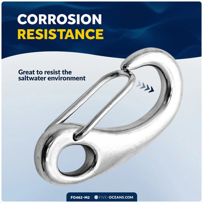 2-Pack 2 3/4" Snap Hook, 316 Stainless Steel for Sailboat