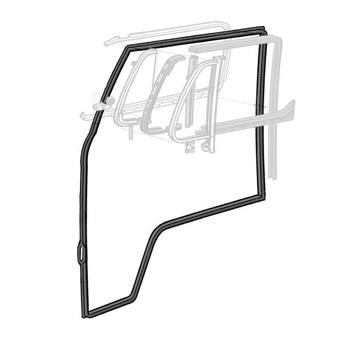 Front Cab Door Rubber Seal for VW T2 Bay Window (1967–1979) 211-831-722