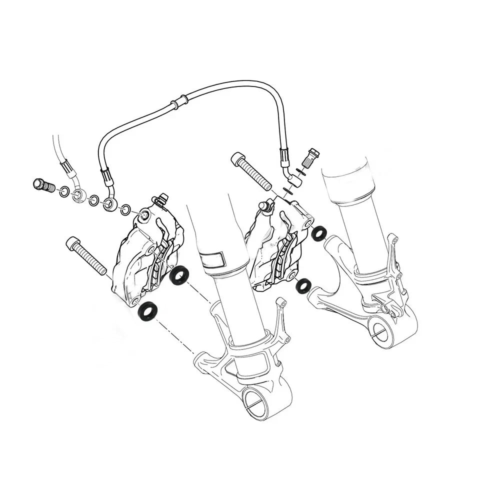 Brake Caliper Spacers Kit for Ducati Monster 1200 R/S, Multistrada 1200 S/1260 S