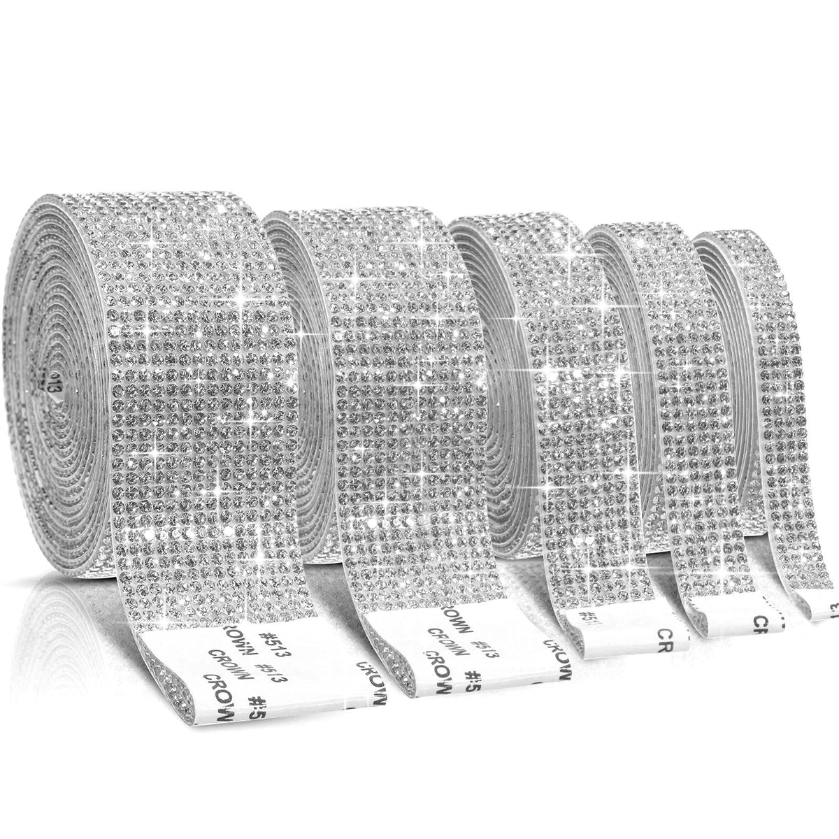 5 Rolls Self Adhesive Crystal Rhinestone Ribbon for Crafting