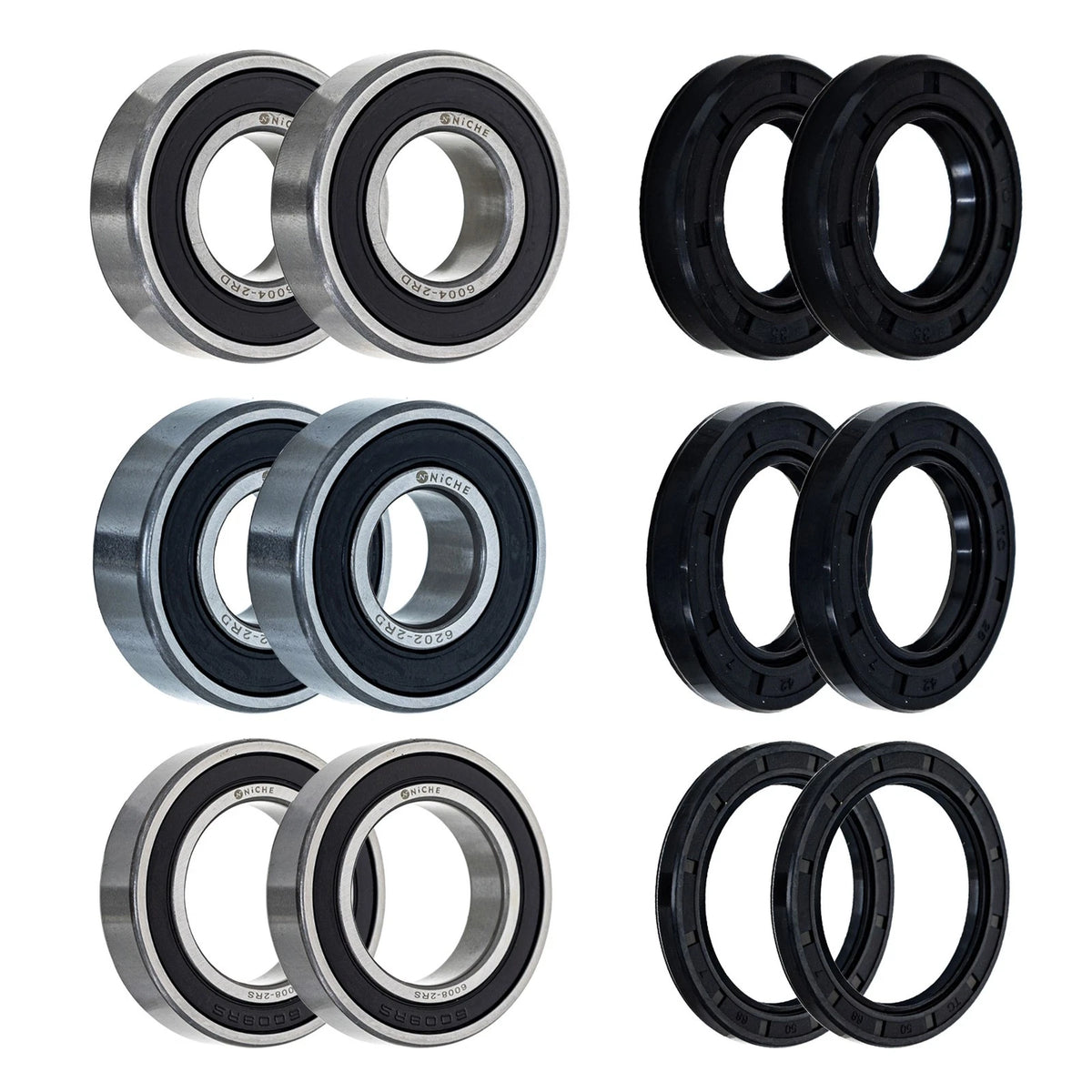 Wheel Bearing Seal Kit for Arctic Cat 400DVX, Kawasaki KFX400 (MK1008330, 6004-2RDQE6, 6202-2RDQE6)