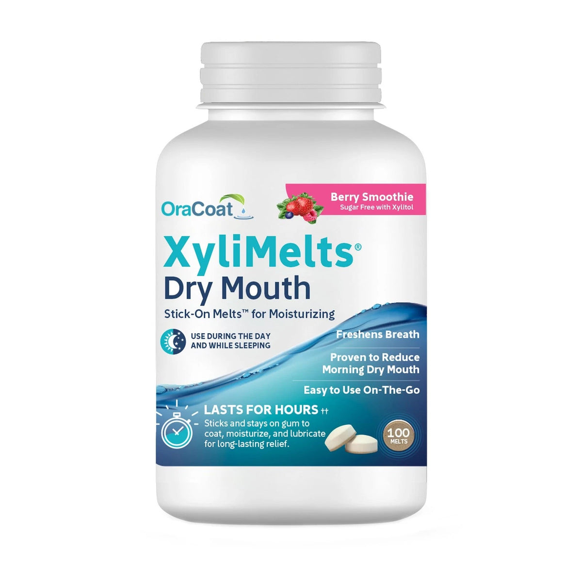 100 Count Oracoat XyliMelts for Dry Mouth (Night & Day) - Mint Flavor