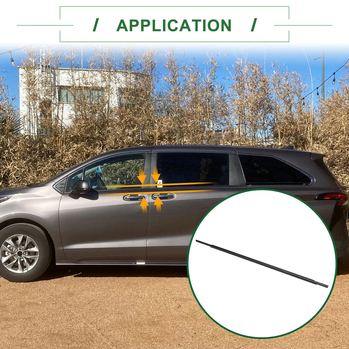 1pc Rear Left Weatherstrip Window Seal No. 6823008020 for Toyota Sienna (2011–2022)