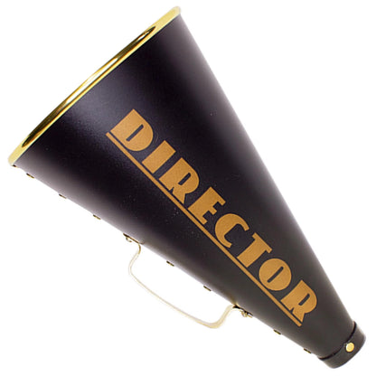 Director’s Megaphone Prop for Movie Production (13” Black & Gold)
