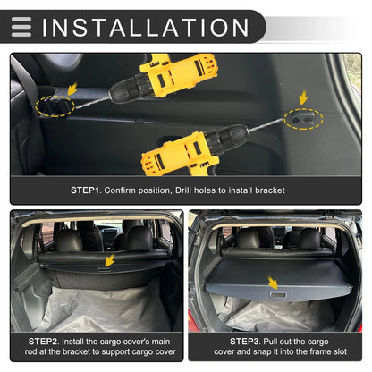 Retractable Cargo Cover for Ford Explorer (2011–2018) Black Carbon Fiber