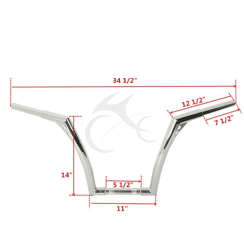 1 1/4" Handlebar for Harley Softail Fatboy Sportster XL (10'' 12'' 14'' 16'' 18'')