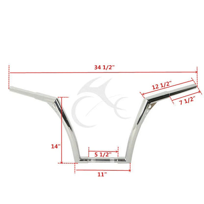 1 1/4" Handlebar for Harley Softail Fatboy Sportster XL (10'' 12'' 14'' 16'' 18'')