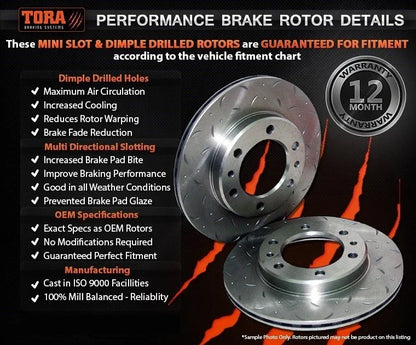 Front Slotted + Drilled Disc Brake Rotors for Landcruiser FJ60 FJ62 HJ60 HJ61