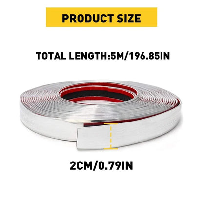 Set of 2 Chrome Door Guard Trim Strips for Trucks SUV (0.8"x16')