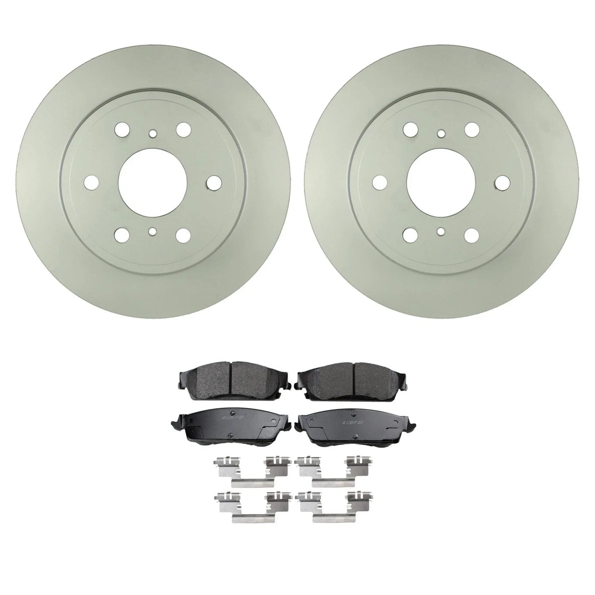 Set of 2 Bosch QuietCast Rear Rotors & Akebono ProACT Brake Pads for Avalanche
