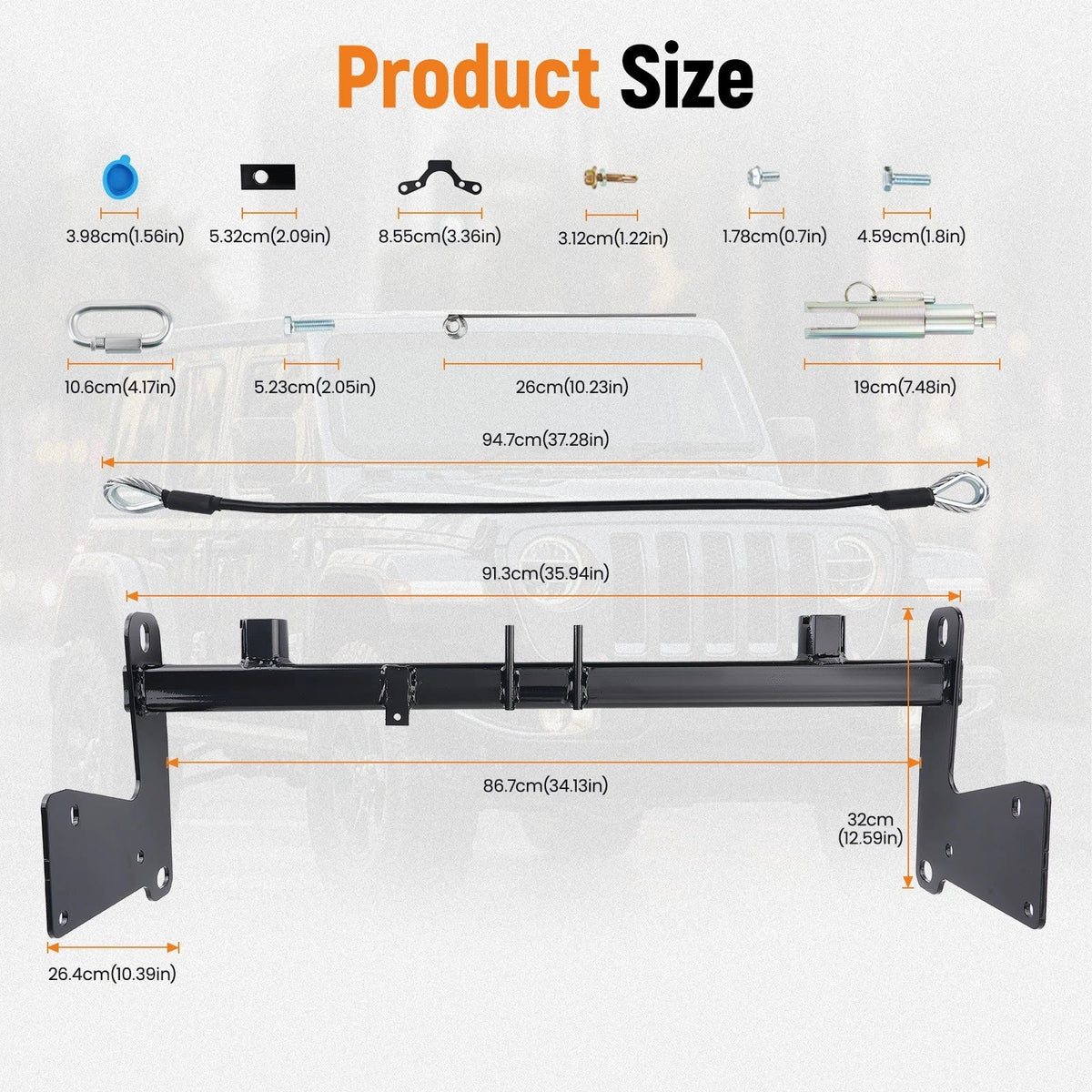 Tow Bar Base Plate Bracket for Jeep Wrangler (2018–2025) BX1139