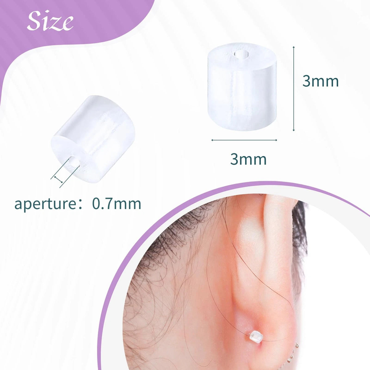 200PCS Clear Earring Backs Plastic Stoppers