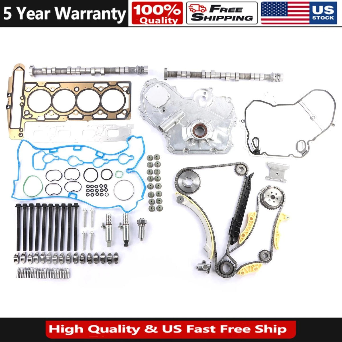 Timing Chain Kit for GM 2.2L 2.4L Ecotec (12565203, 12604896, 12608300)