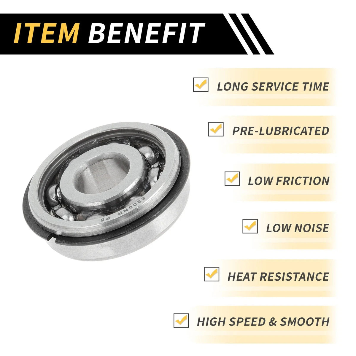 1 Pc 6200NR Deep Groove Ball Bearing for Scooter Skateboard Wheel (10x30x9mm)