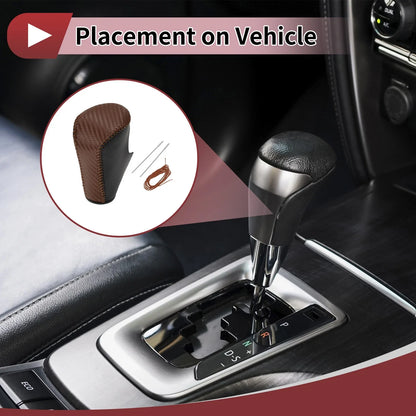 Gear Shift Knob Cover for Honda Accord 8 (2008–2012) Black Brown Leather