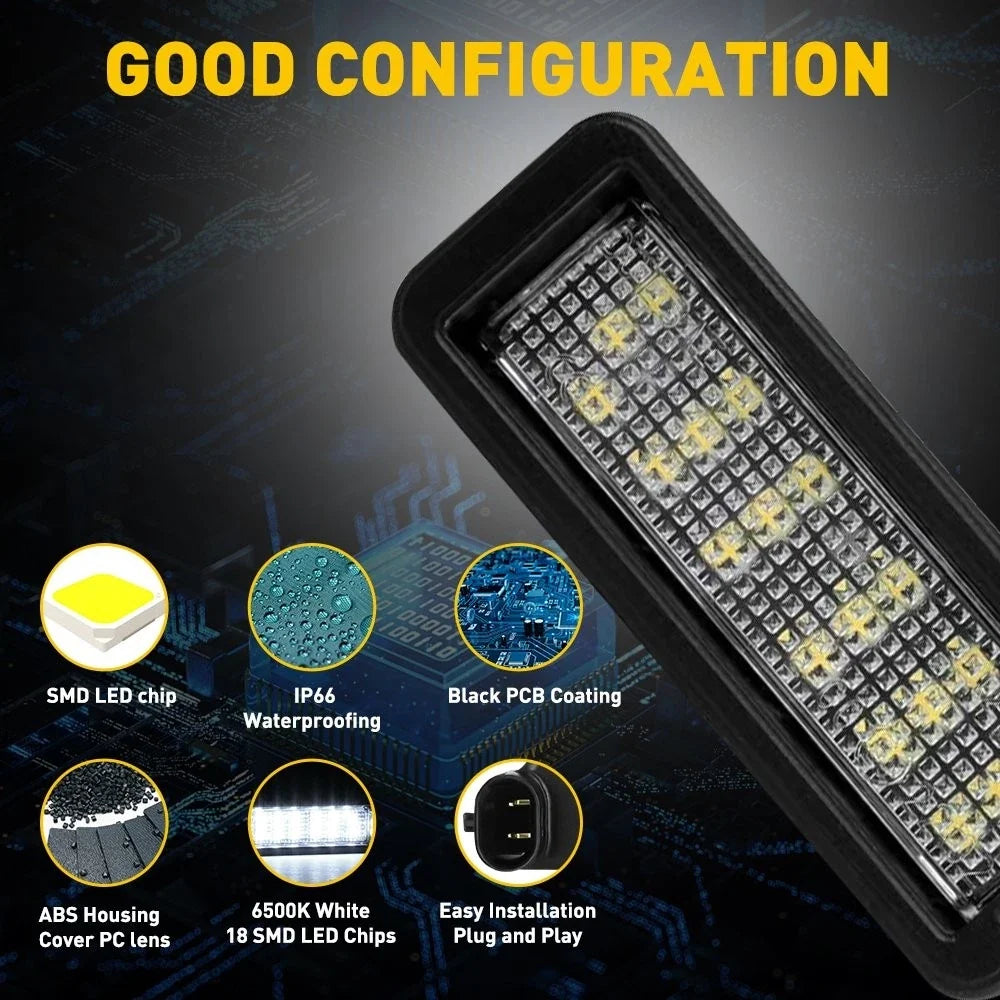 Set of 2 AUXITO 18 LED License Plate Lights for Dodge Challenger Charger (2015–2022)