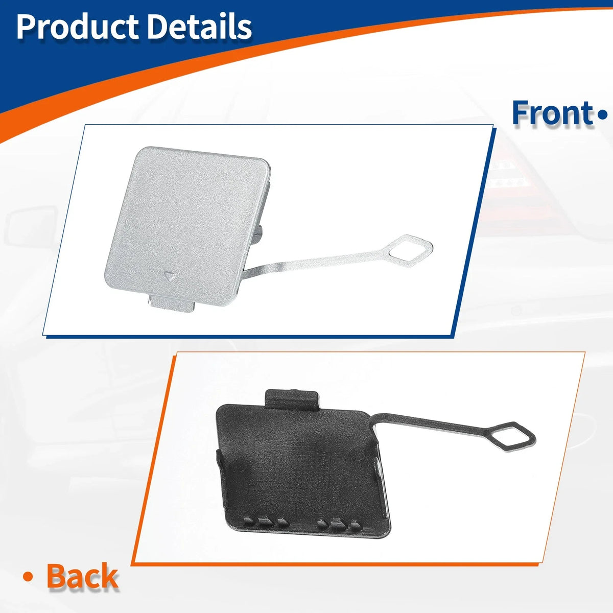 Bumper Tow Hook Cover for BMW 535i 550i GT Silver Tone