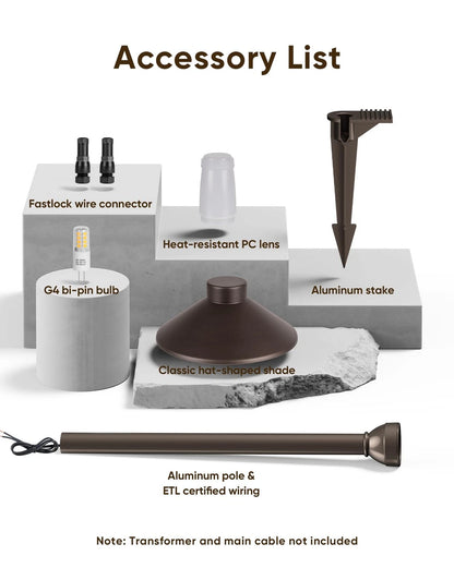 6-Pack Low Voltage Landscape Lighting for Pathway (12V)