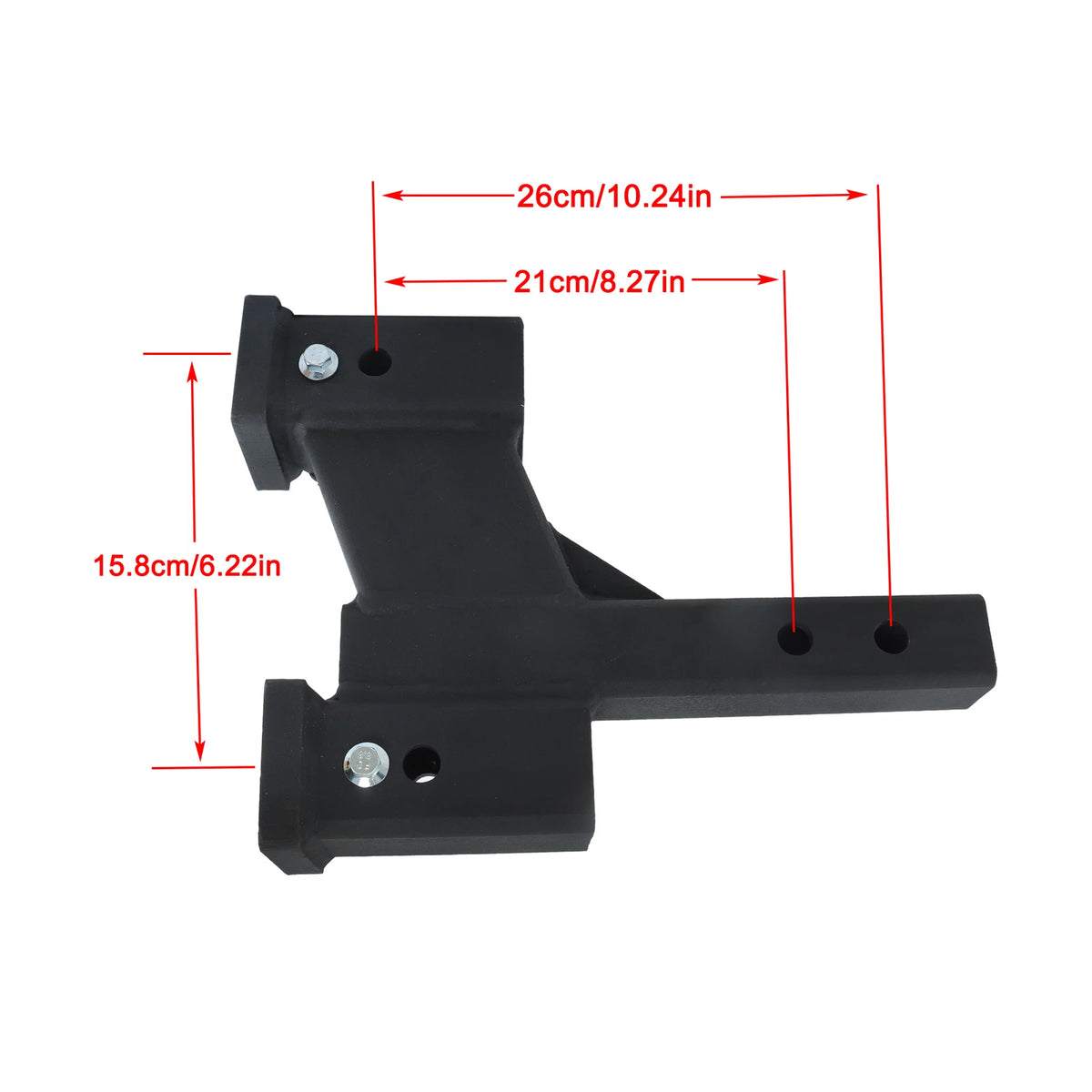 2-In Receiver Adjustable Rise/Drop Dual Hitch Extender for Trailer (BCK100133K)