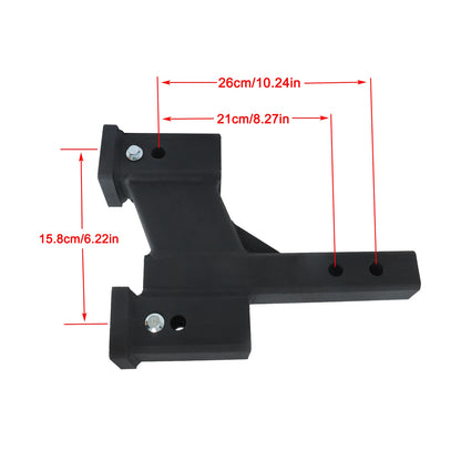 2-In Receiver Adjustable Rise/Drop Dual Hitch Extender for Trailer (BCK100133K)