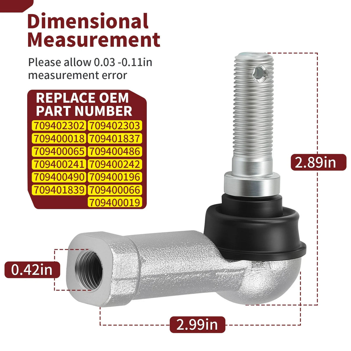 2 Tie Rod Ends for Can Am Outlander 800R XT XTP DPS EFI (2012–2015)