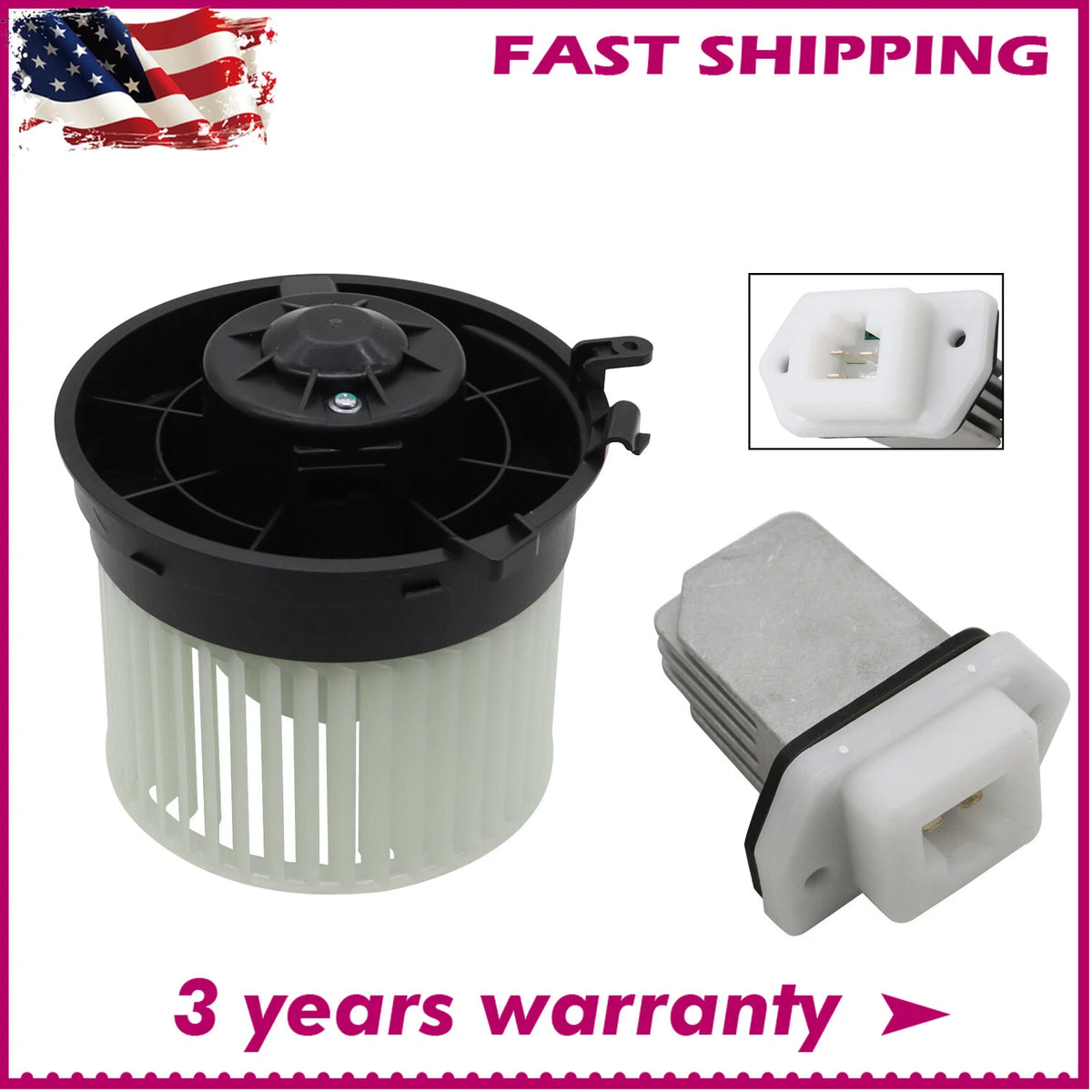A/C Heater Blower Motor and Resistor for Nissan Rogue Sentra (2008–2013) - 27225-ET10A, 27225-JM01B, 27225ET00A