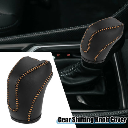 Gear Shifting Knob Cover for Subaru Crosstrek (2018–2023) Black Orange Stitches