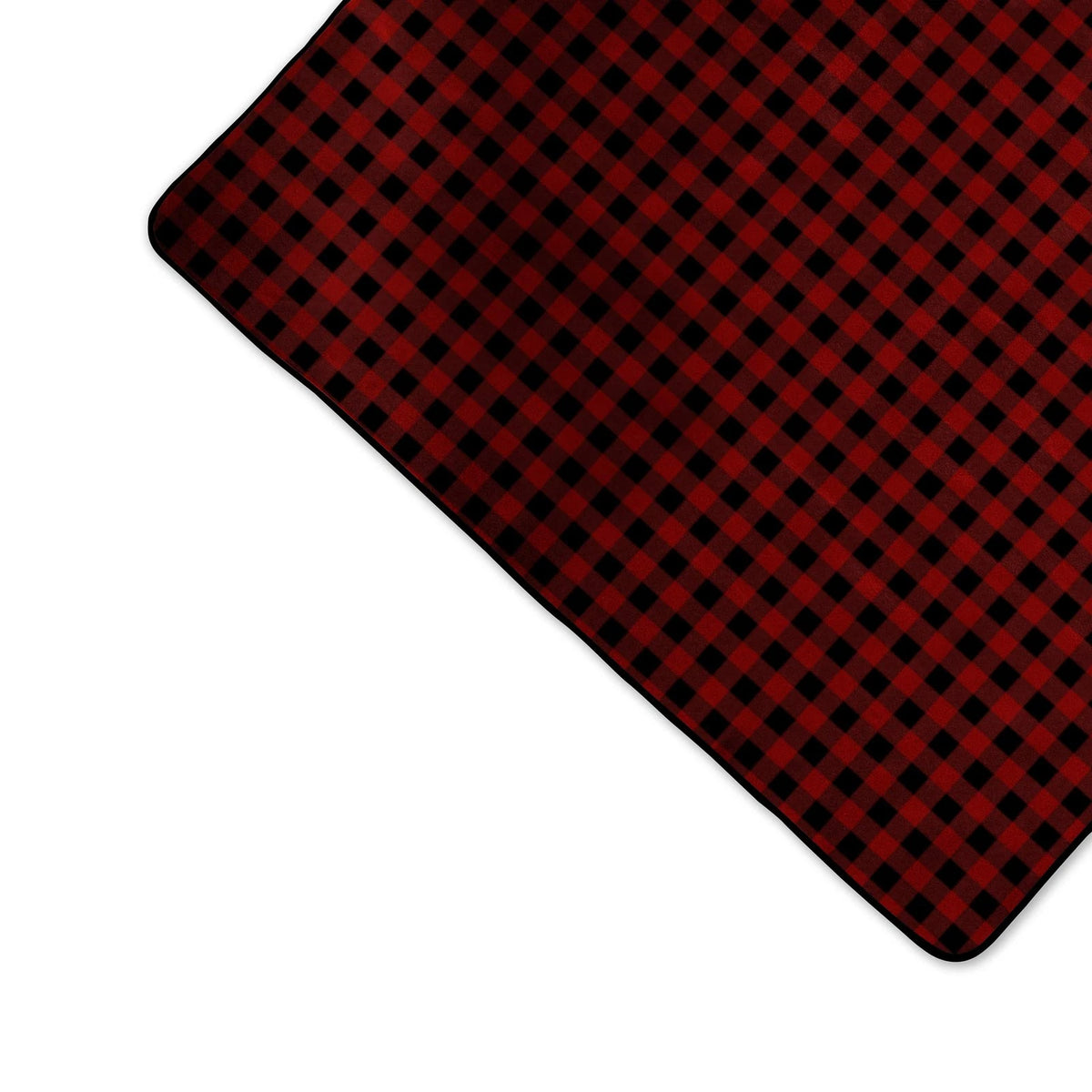 Outdoor Picnic Blanket Tote for Mickey Mouse (Red & Black Buffalo Plaid)