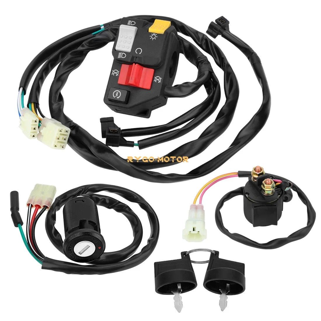 Handlebar Key Starter Relay Switch Kit for Honda Recon 250 TRX250TM (2007–2020)