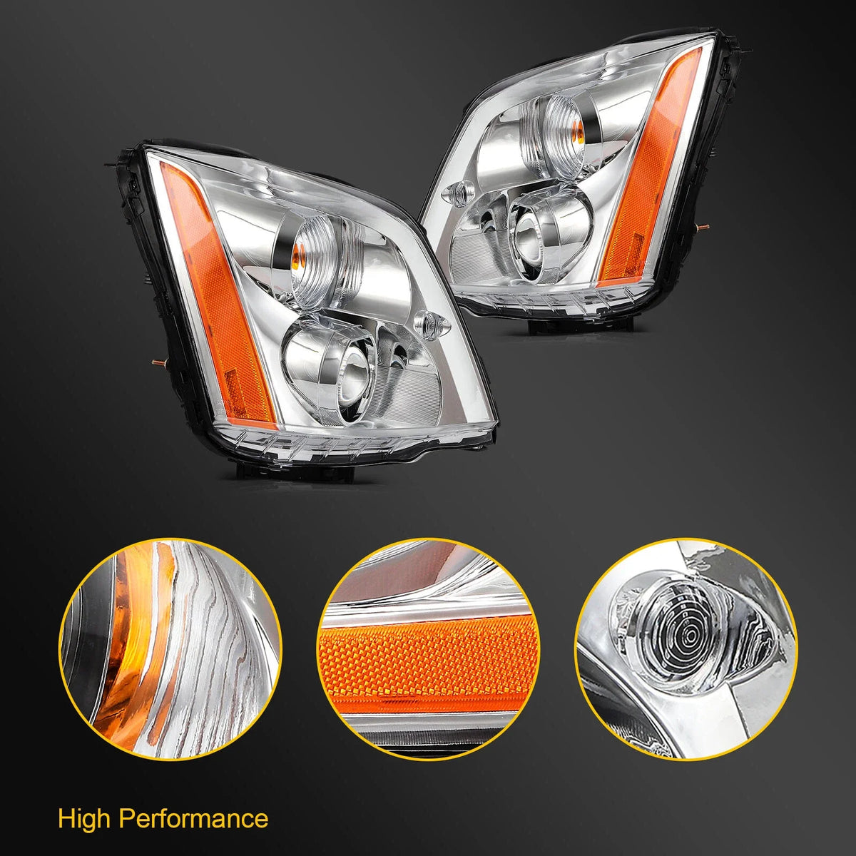 Headlight Assembly for Cadillac DTS (2006–2011) HID Xenon Projector