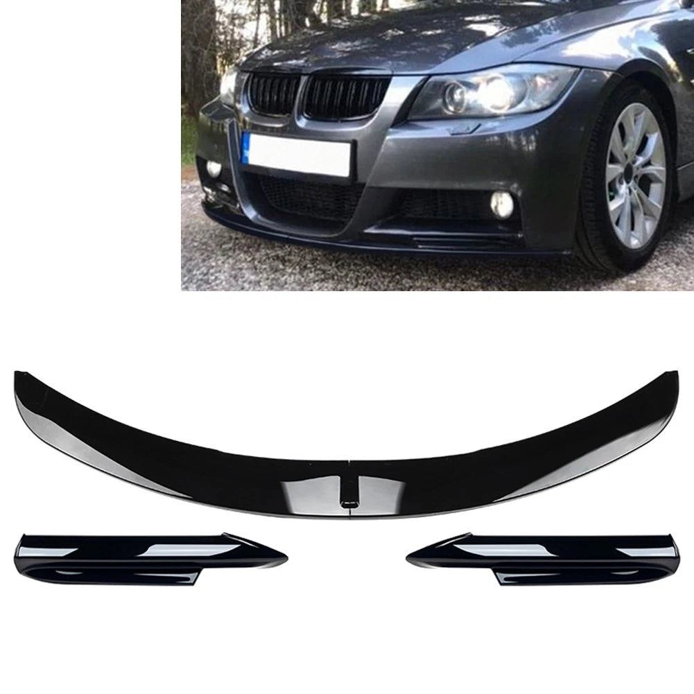 Front Bumper Spoiler Lip & Side Splitter for BMW 3 Series E90 (2007–2013)