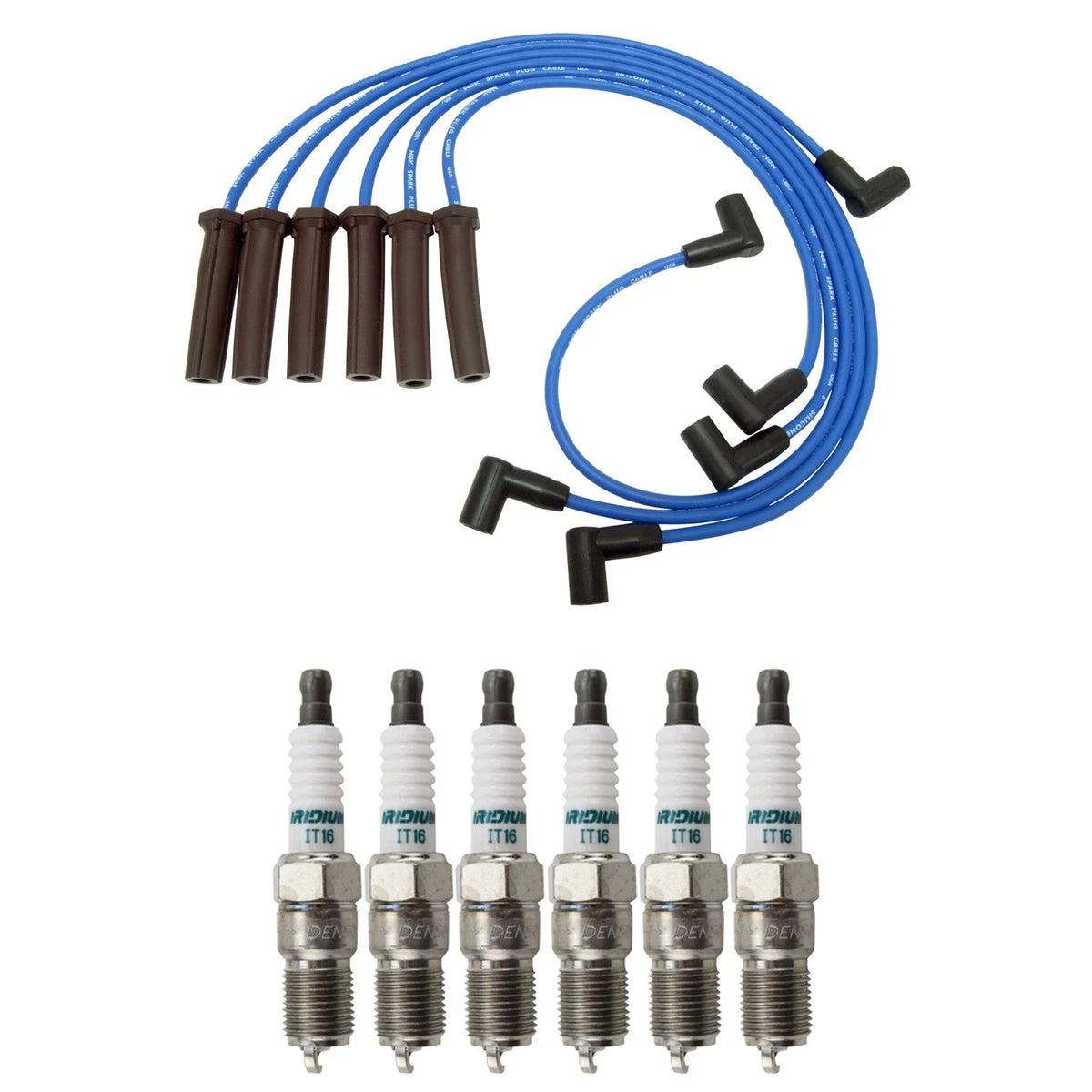 NGK Wire Set & Denso 6 Iridium Spark Plugs for Malibu Trans Sport (1997–2005)