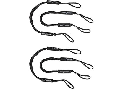 Set of 4 Bungee Dock Lines for Boat (6', Black) - Part Number 3006.3279