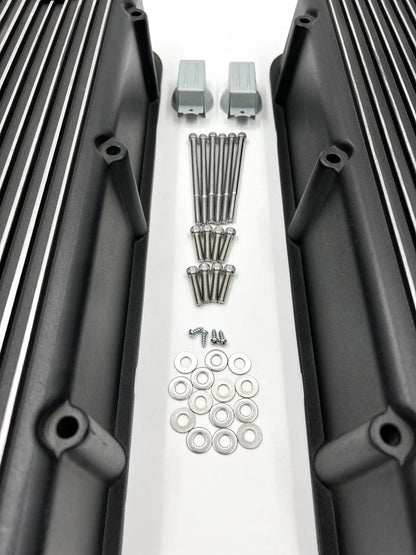 Aluminum Valve Covers Tall Finned Replacement for BBC 396 402 427 454 (–)
