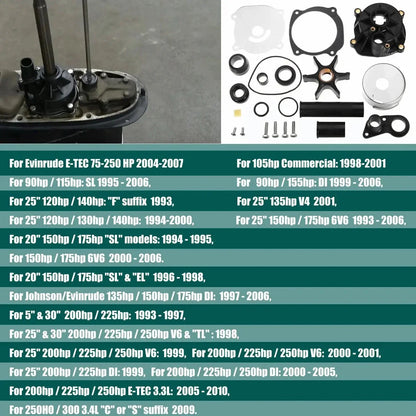 Water Pump Kit for Johnson Evinrude 90 115 150 200 225 250 (5001595, 18-3315-2)