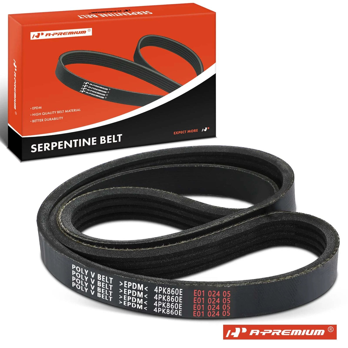 Air Conditioning Serpentine Belt for Ford Focus Escape (2013–2018) CV6E6C301BA, CV6Z8620B, K040338SF