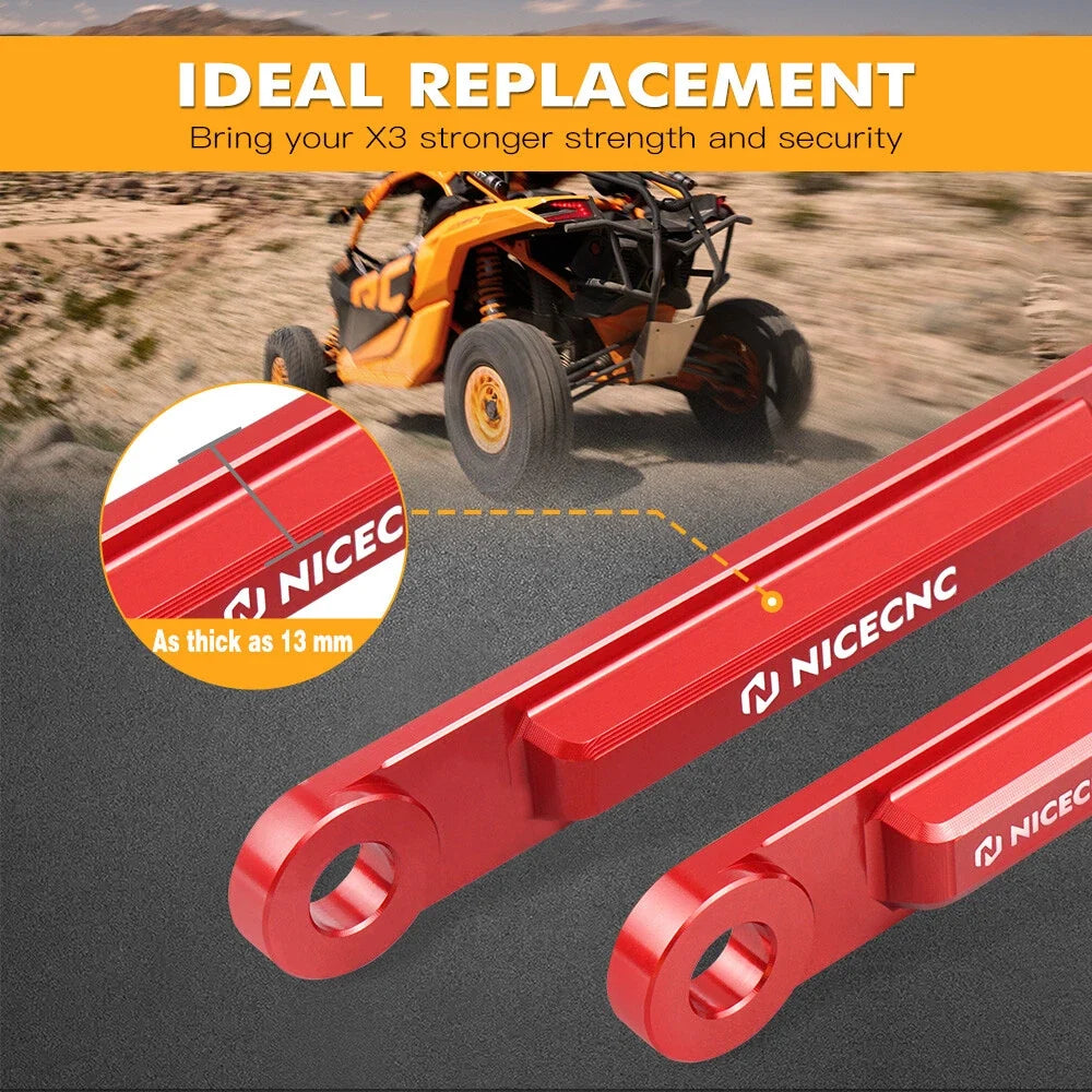 NICECNC Radius Rod Dog Bone Race Plate for Can-Am Maverick X3 Max RR (2017–2023)