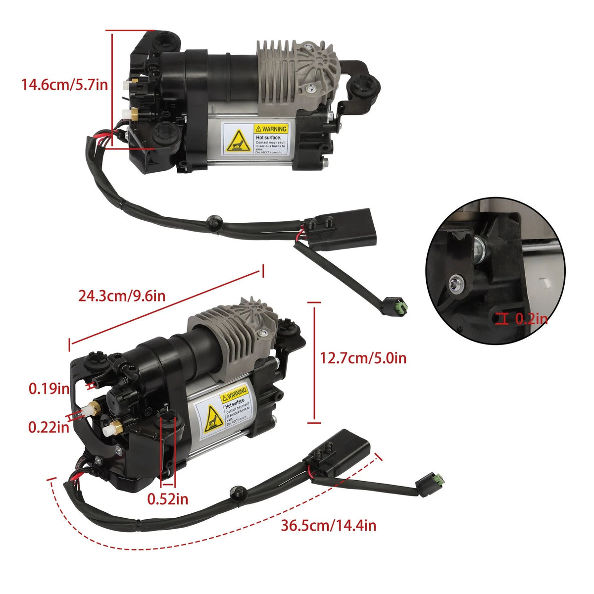Air Suspension Compressor for Tesla S Sedan (2012–2017) ALU3490157, 600640300A