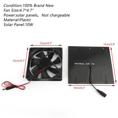 Solar Panel Powered Fan for Greenhouse Pet Dog Chicken House
